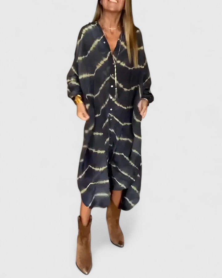 AMELIE | ELEGANT BOHO STRIPED MAXI DRESS Bennet & Stone London