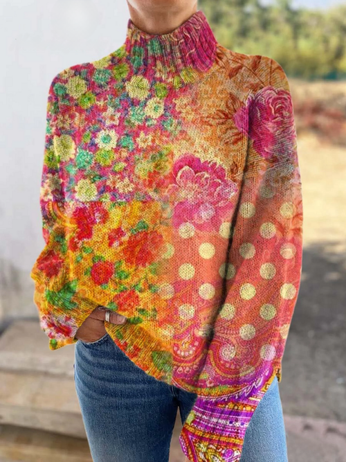 AMELIA | FLORAL POLKA DOT KNITTED SWEATER Bennet & Stone London