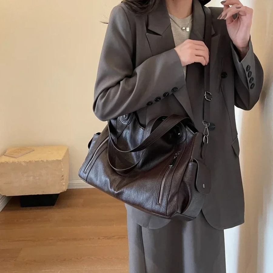 UMA - DUAL ZIPPER LARGE CAPACITY SHOULDER BAG Bennet & Stone London