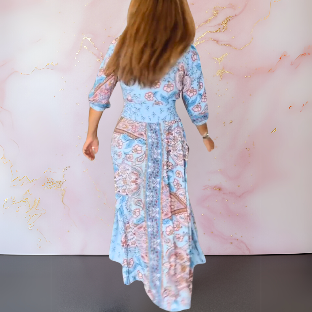 MARGA | ELEGANT SUMMER DRESS WITH V-NECK Bennet & Stone London