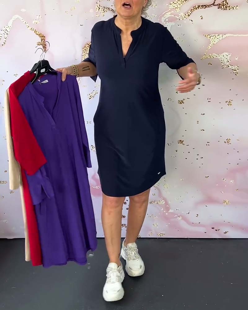 HANNE | ELEGANT DRESS WITH V-NECK Bennet & Stone London