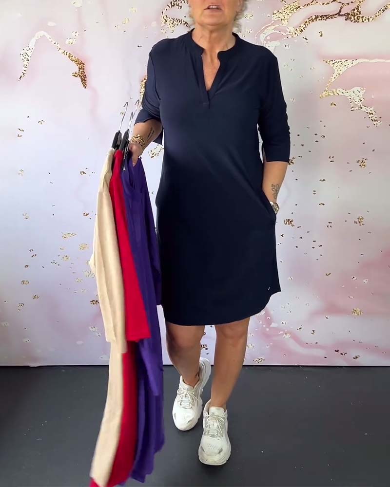 HANNE | ELEGANT DRESS WITH V-NECK Bennet & Stone London