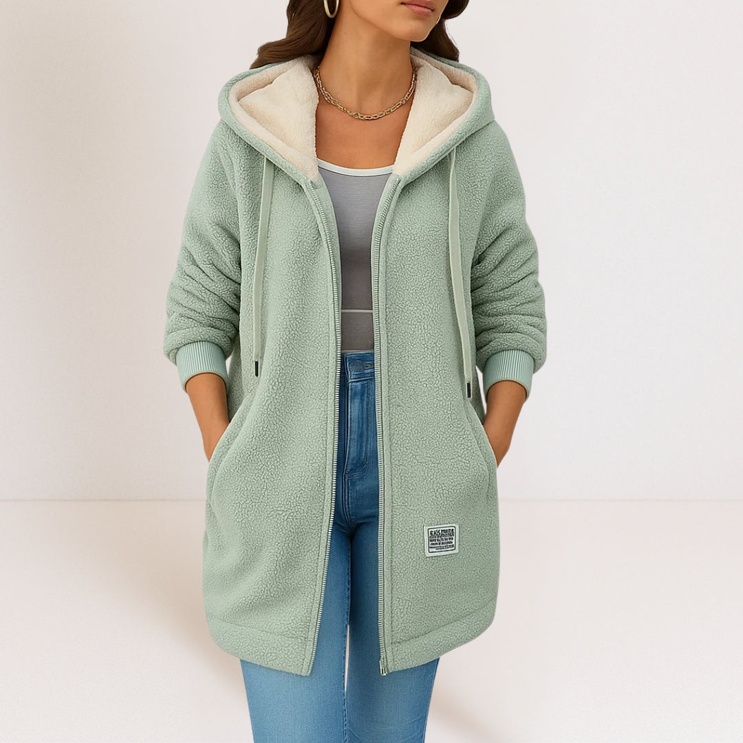LUCY | COSY HOODED FLEECE COAT Bennet & Stone London