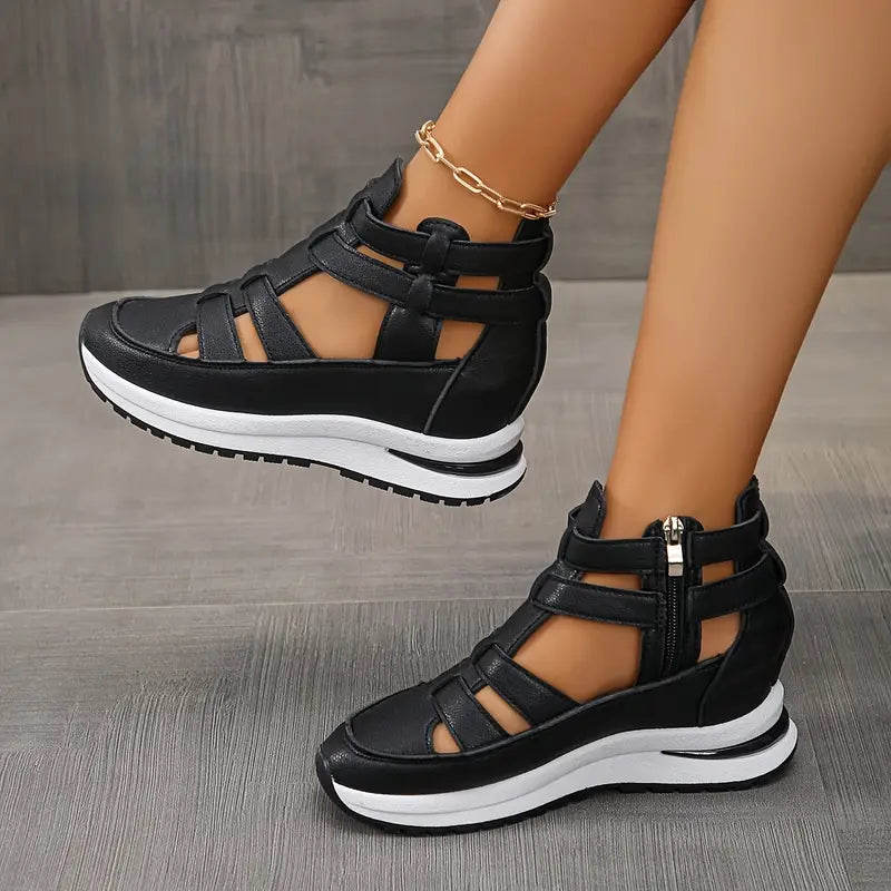 YVETTE | LIGHTWEIGHT WEDGE SANDALS WITH SIDE ZIP Bennet & Stone London