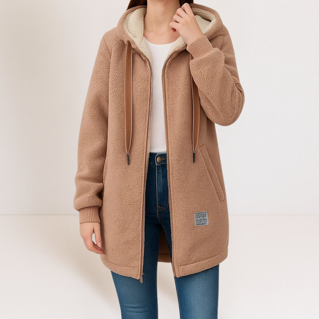 LUCY | COSY HOODED FLEECE COAT Bennet & Stone London