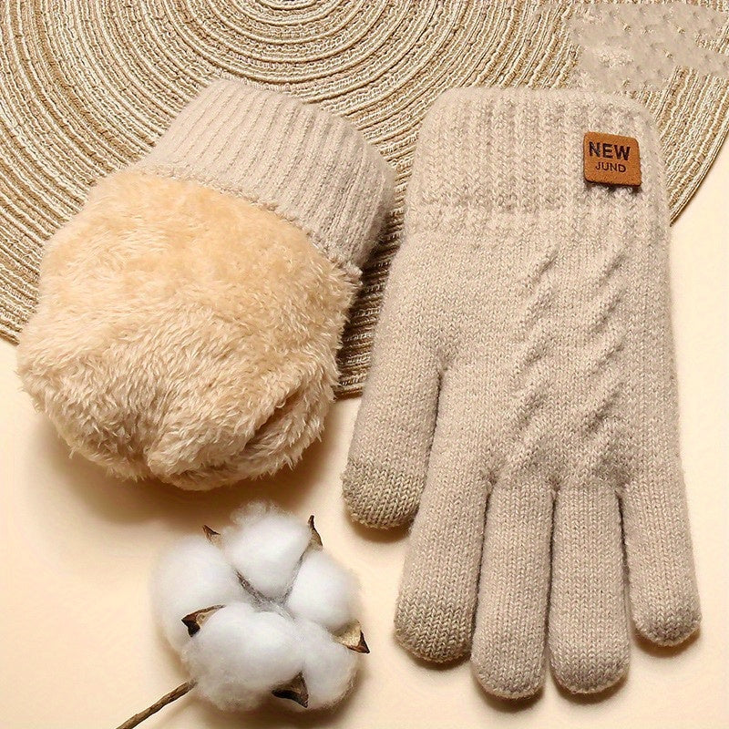 FLEECE-LINED KNIT GLOVES Bennet & Stone London