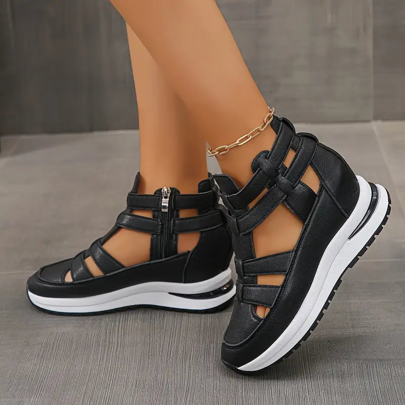 YVETTE | LIGHTWEIGHT WEDGE SANDALS WITH SIDE ZIP Bennet & Stone London
