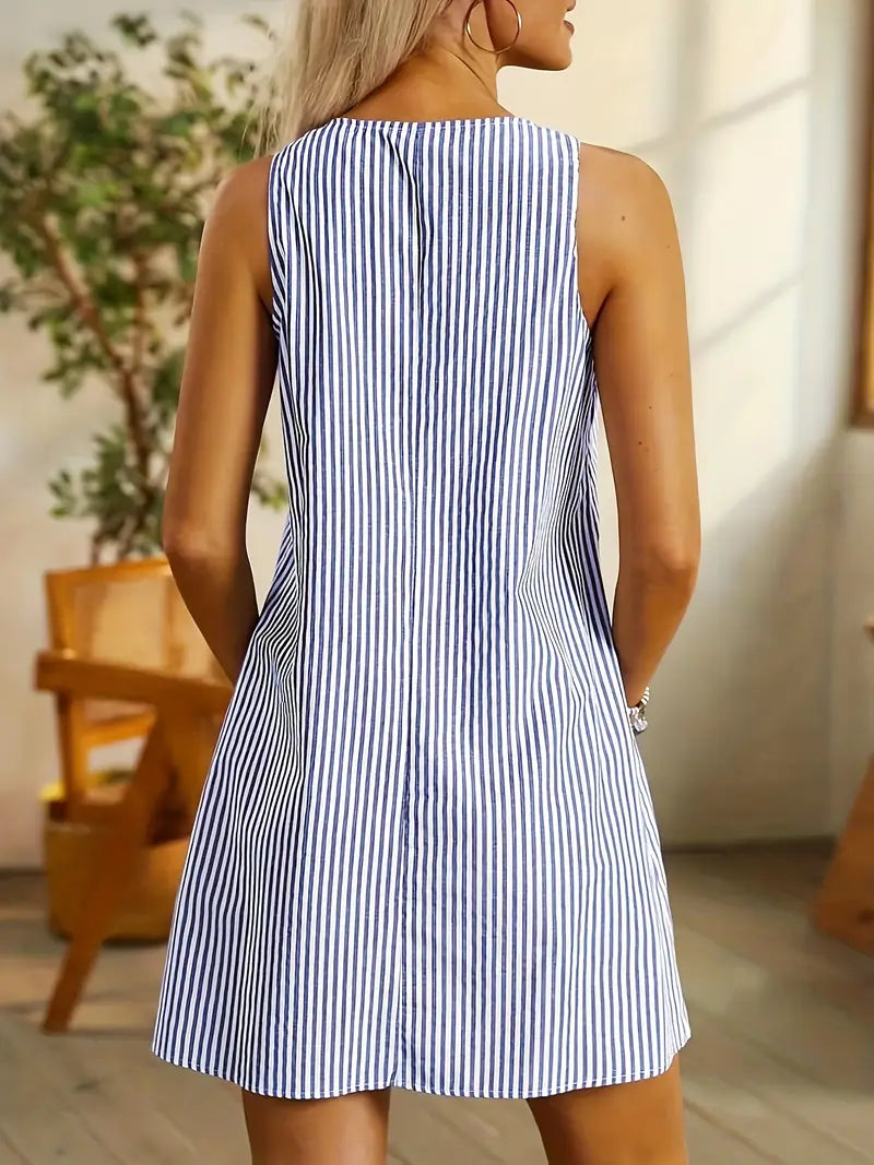 AURÉLIE | SHORT STRIPED LIGHTWEIGHT DRESS Bennet & Stone London