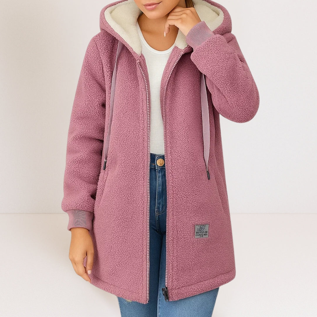 LUCY | COSY HOODED FLEECE COAT Bennet & Stone London