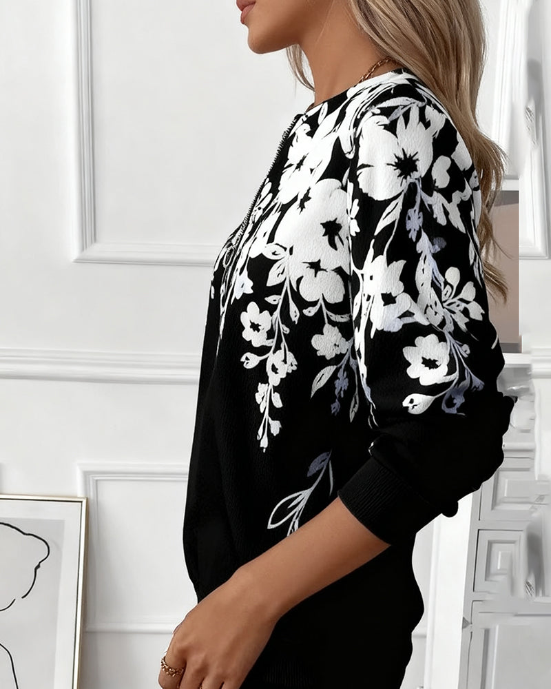 LARA | FLORAL ZIP-UP TOP Bennet & Stone London