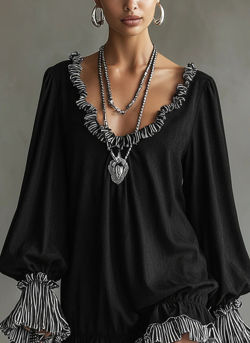 GILLIAN | FAUX SUEDE RUFFLE MINI DRESS Bennet & Stone London