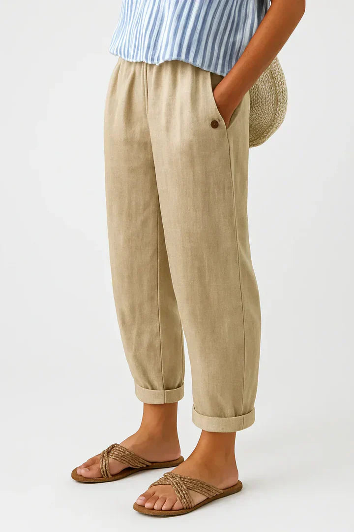 Sharona - Lightweight Linen-Cotton Pants Bennet & Stone London
