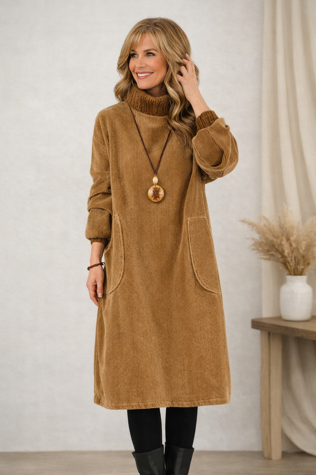 JENNIE | TURTLENECK MIDI DRESS Bennet & Stone London