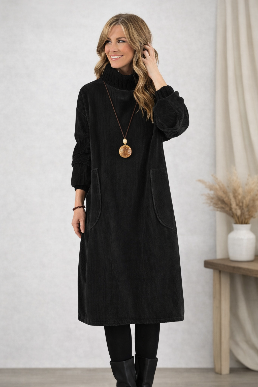 JENNIE | TURTLENECK MIDI DRESS Bennet & Stone London