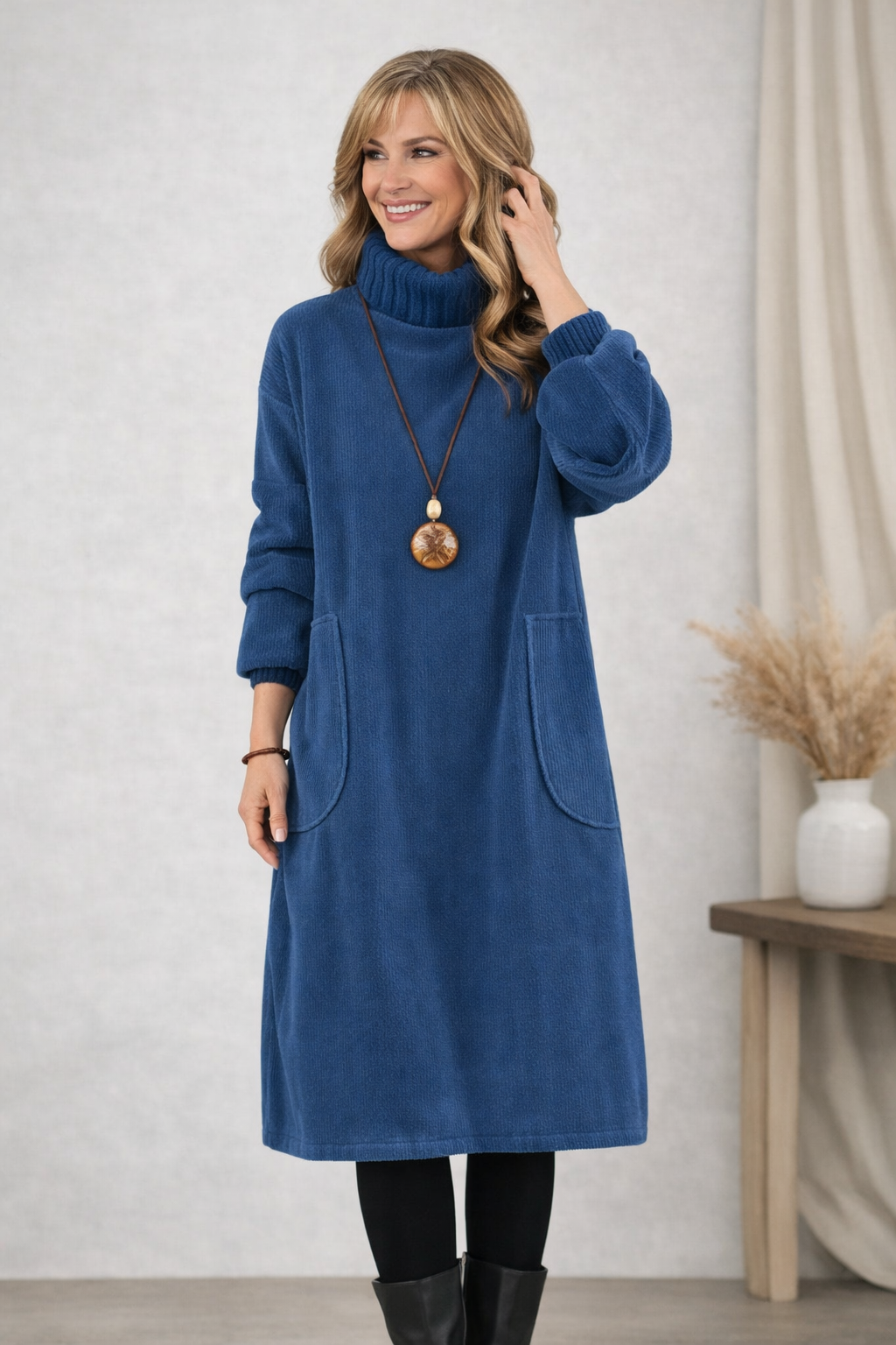 JENNIE | TURTLENECK MIDI DRESS Bennet & Stone London