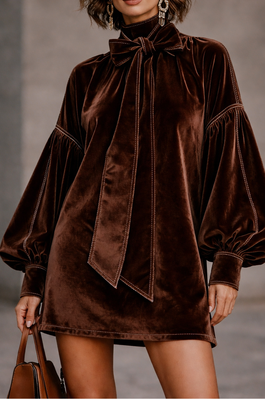 SERENA | ELEGANT VELVET MINI DRESS Bennet & Stone London