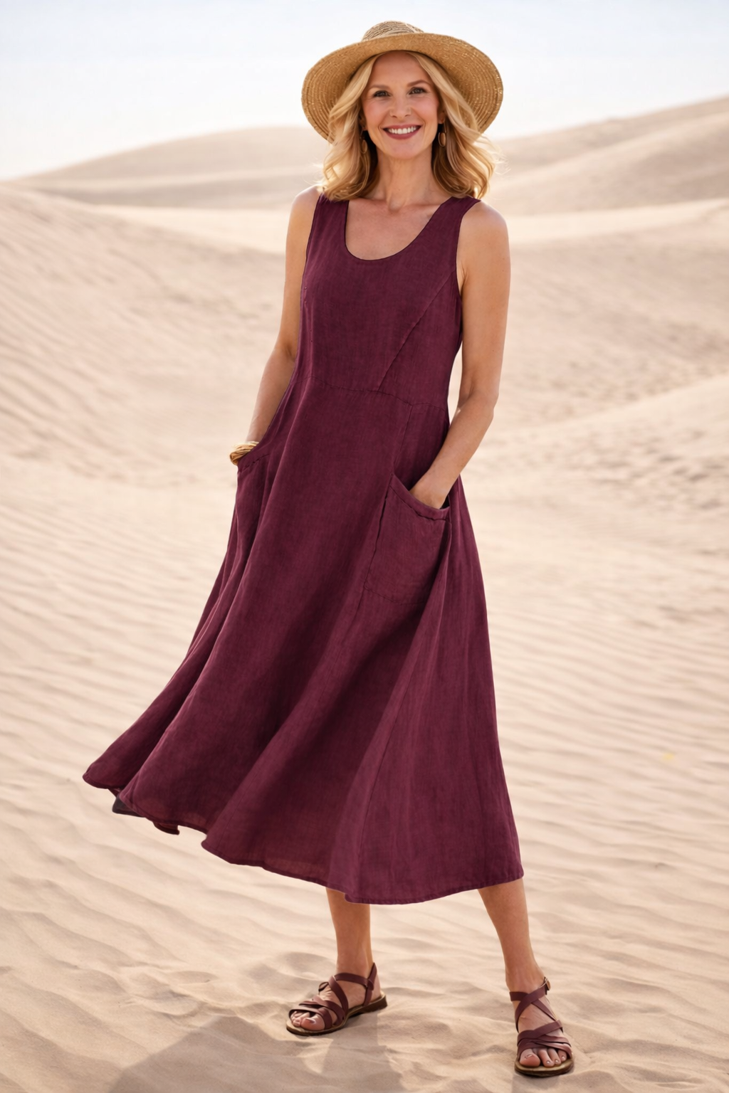 LUNA | COMFORTABLE A-LINE MIDI DRESS Bennet & Stone London