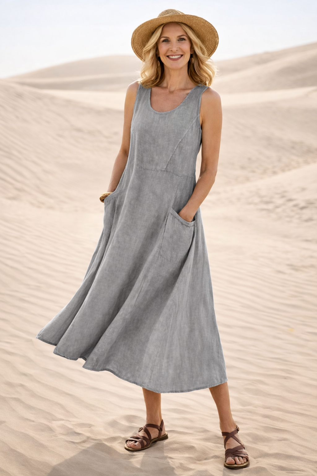 LUNA | COMFORTABLE A-LINE MIDI DRESS Bennet & Stone London