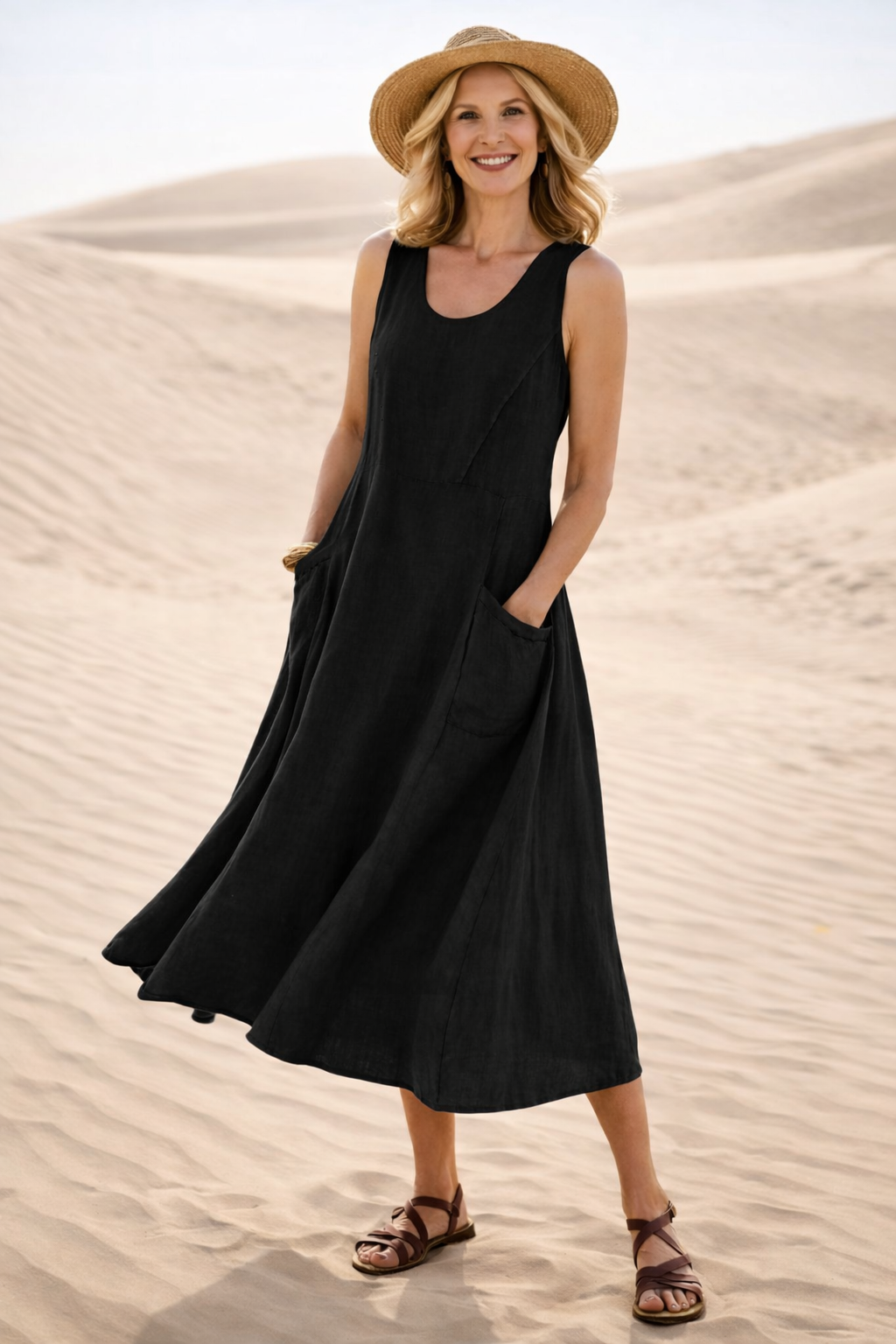 LUNA | COMFORTABLE A-LINE MIDI DRESS Bennet & Stone London