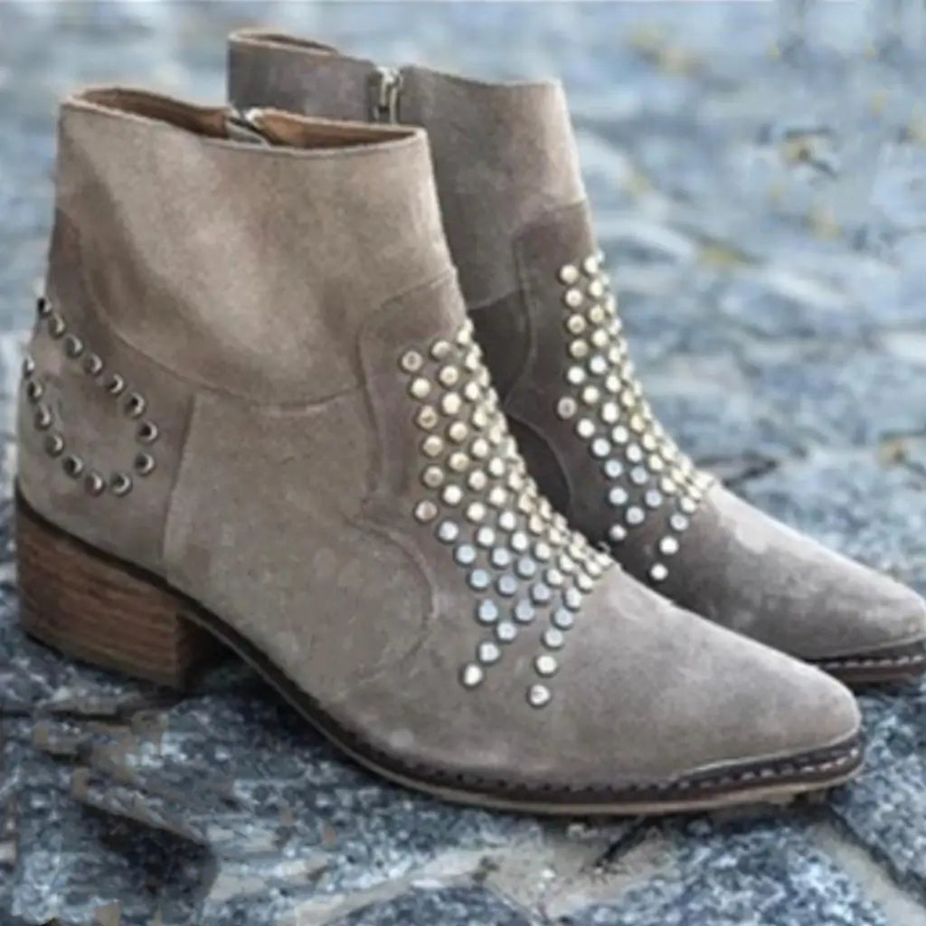  SIMONE | STUDDED POINTED ANKLE BOOTS Bennet & Stone London