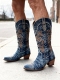 ELOISE | DENIM WESTERN COWBOY BOOTS Bennet & Stone London