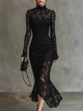 CAMILLA | STRETCH LACE FISHTAIL MAXI DRESS Bennet & Stone London
