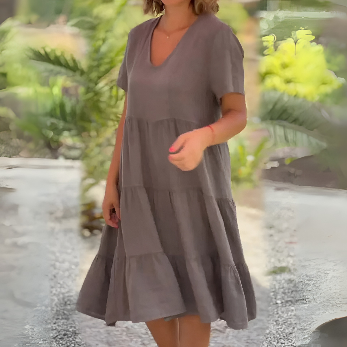 LUCE | LOOSE DRESS WITH V-NECK Bennet & Stone London