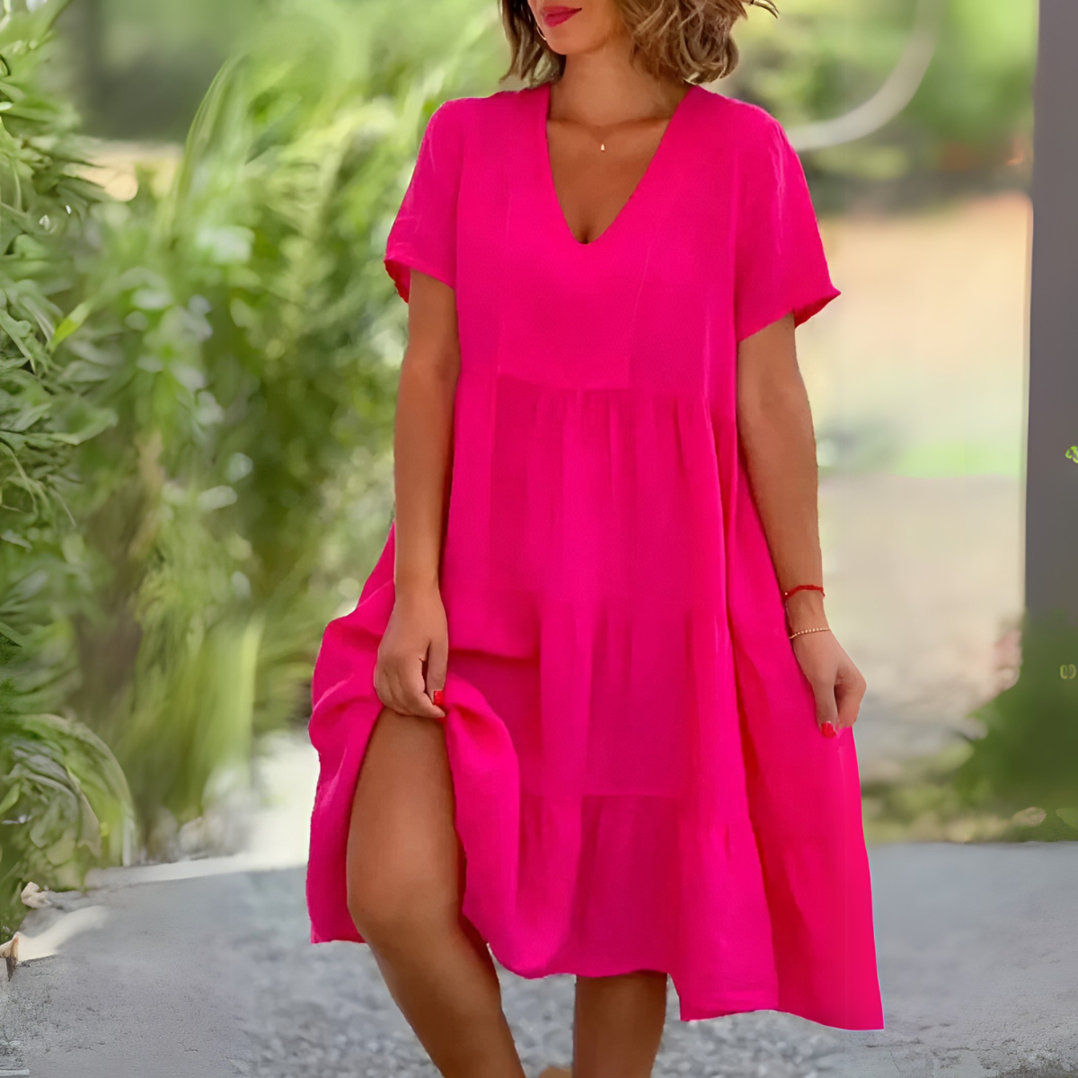 LUCE | LOOSE DRESS WITH V-NECK Bennet & Stone London