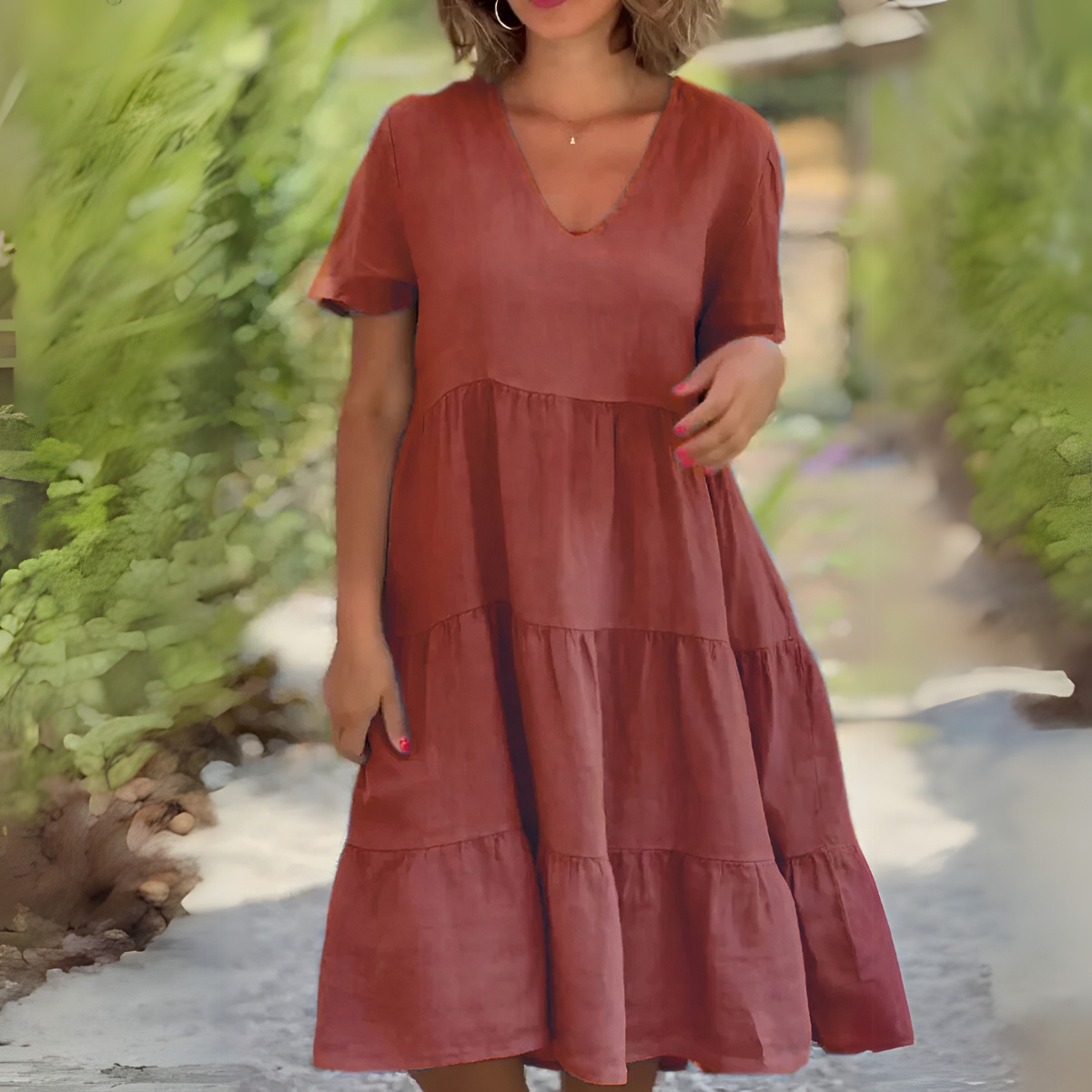 LUCE | LOOSE DRESS WITH V-NECK Bennet & Stone London