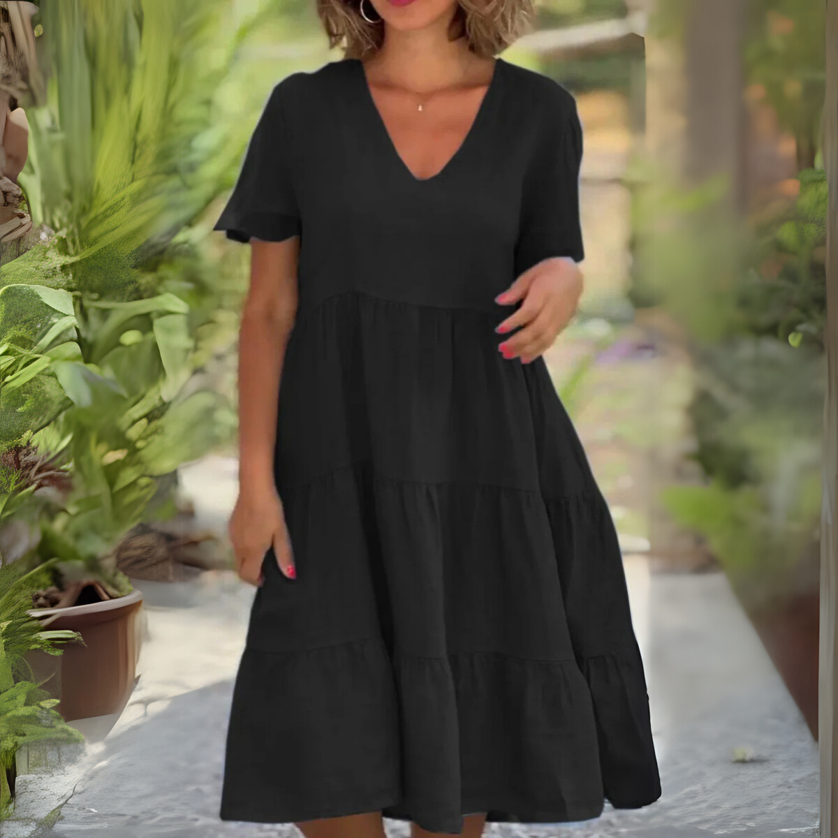 LUCE | LOOSE DRESS WITH V-NECK Bennet & Stone London