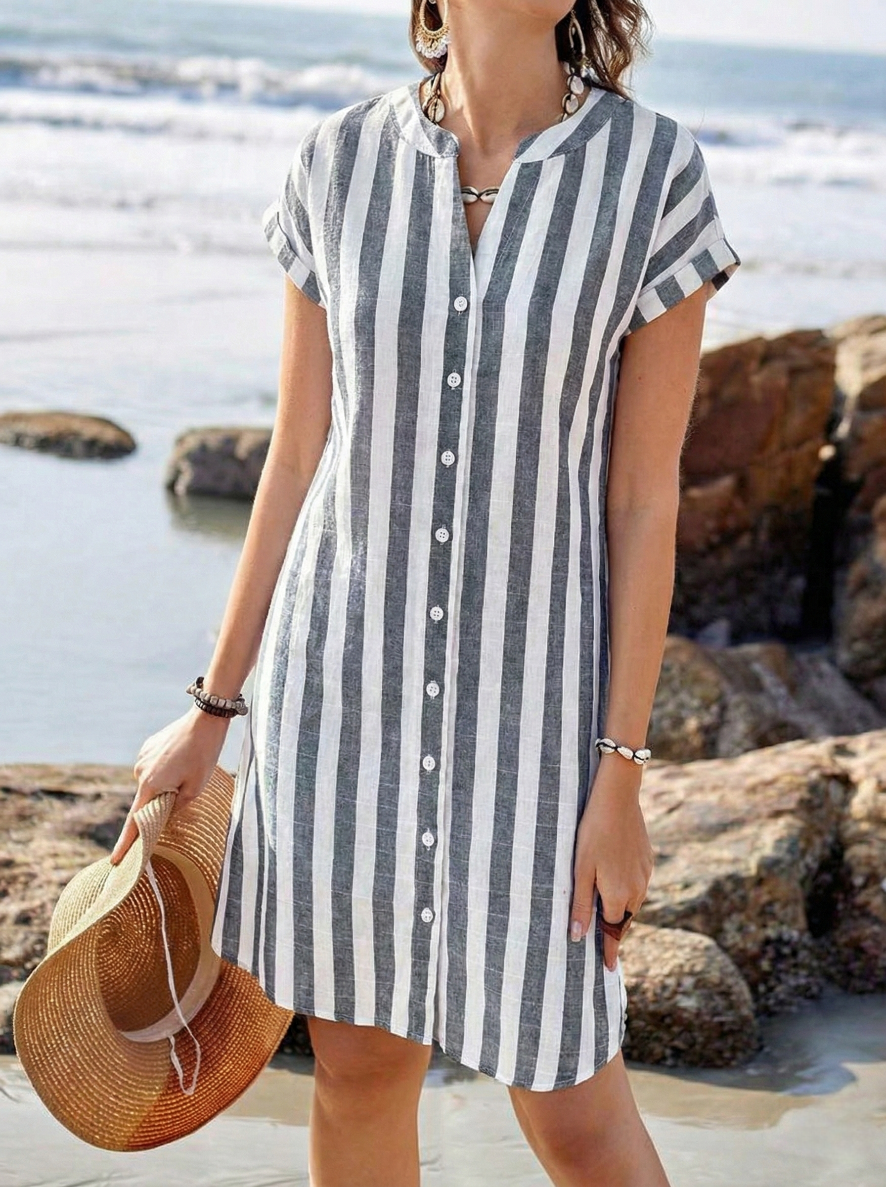 PAMELA | ELEGANT STRIPED DRESS Bennet & Stone London