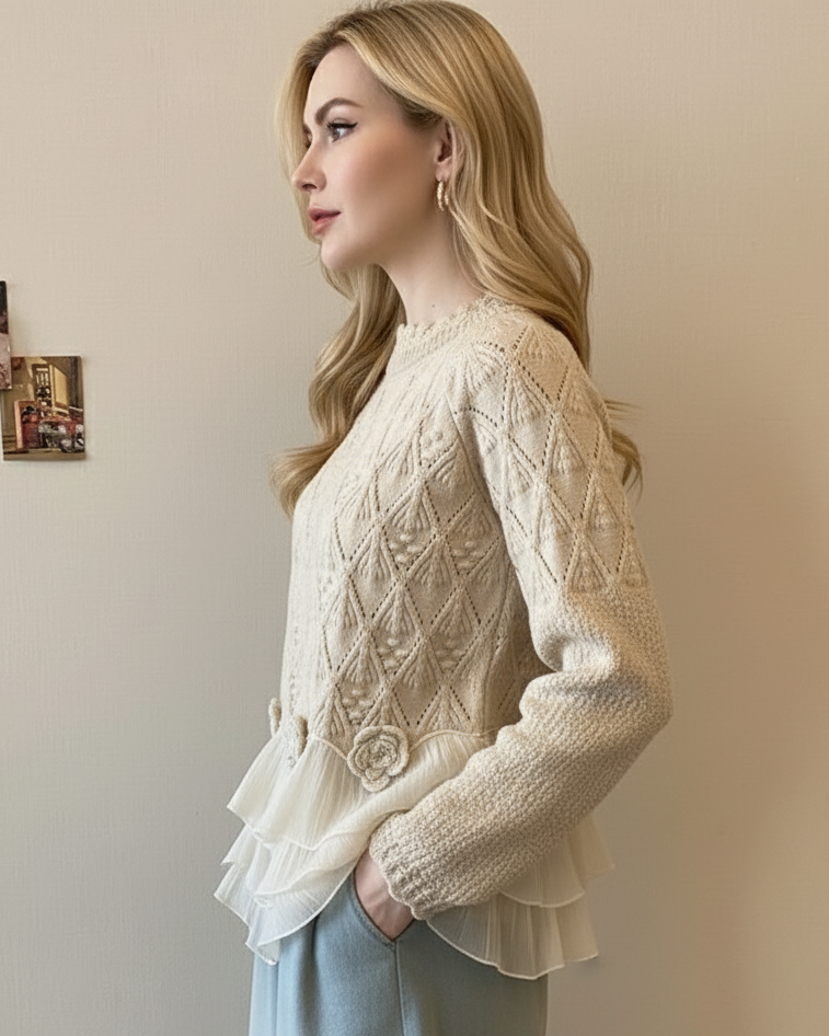MIRIAM | RUFFLE HEM POINTELLE JUMPER Bennet & Stone London