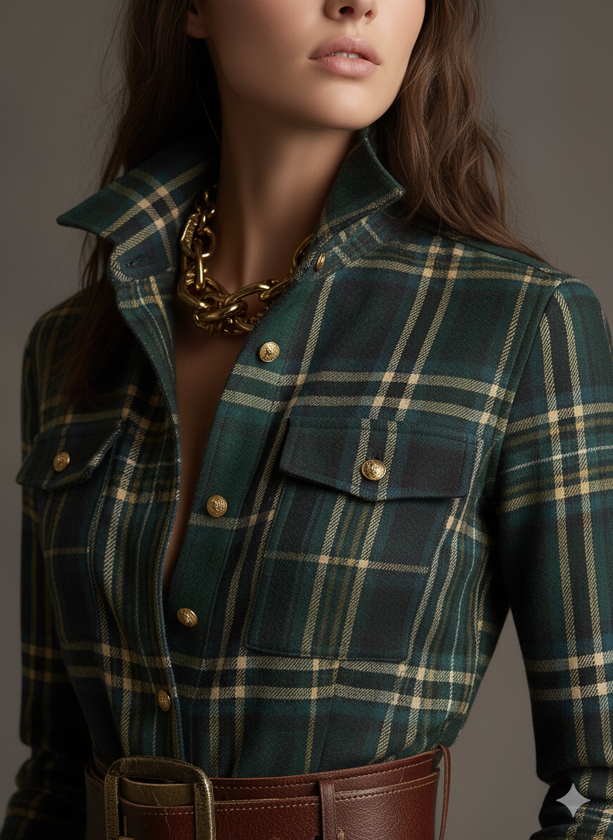 GIULIETTA | MAXI CHECK SHIRT DRESS WITH BELT Bennet & Stone London