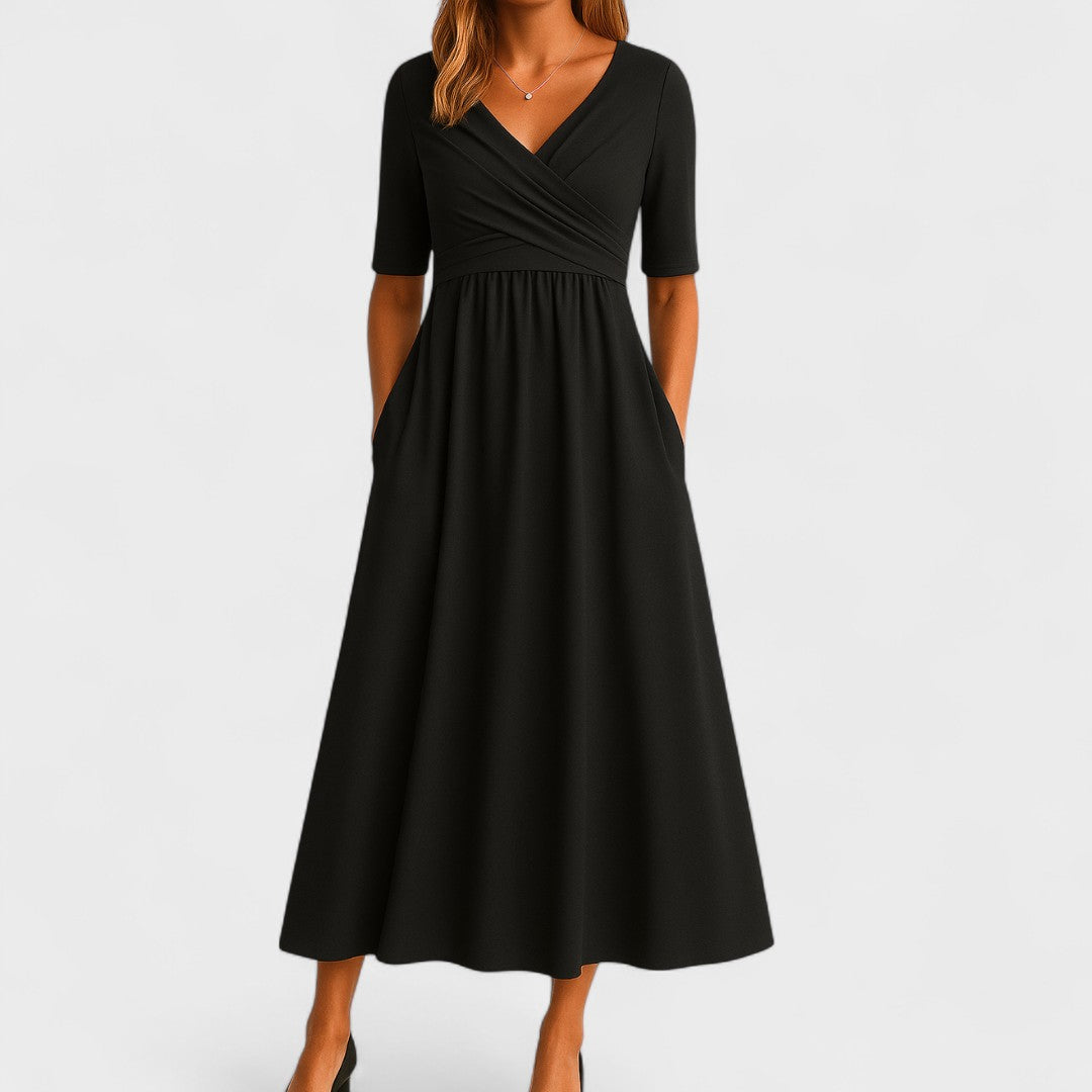 Jessica | Chic Women’s Midi Dress with V-Neck Bennet & Stone London