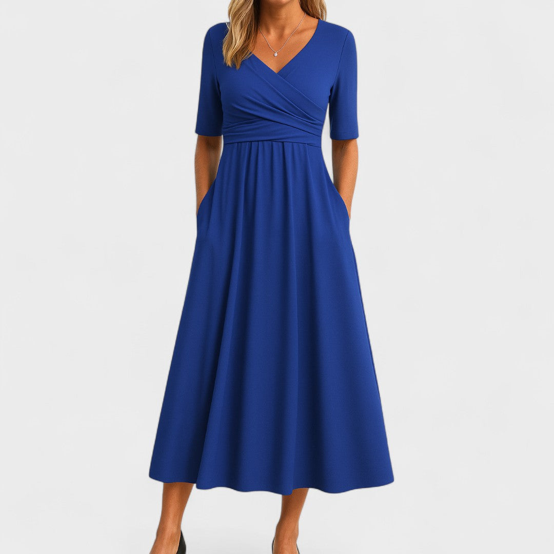 Jessica | Chic Women’s Midi Dress with V-Neck Bennet & Stone London