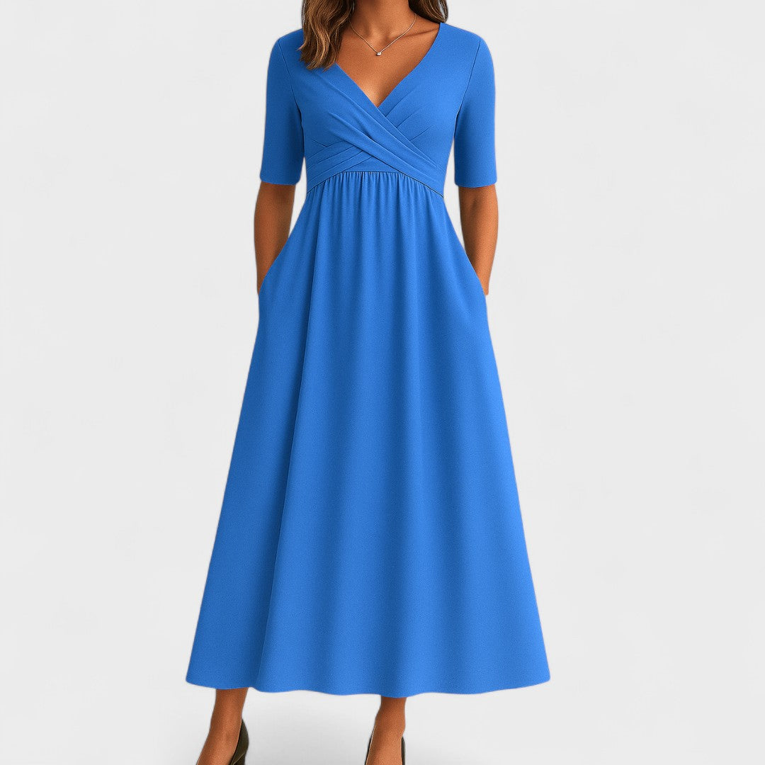 Jessica | Chic Women’s Midi Dress with V-Neck Bennet & Stone London