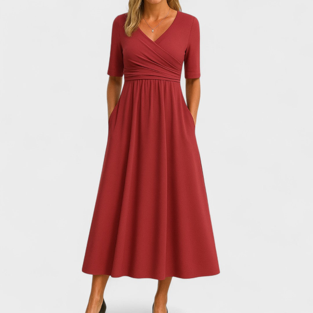 Jessica | Chic Women’s Midi Dress with V-Neck Bennet & Stone London