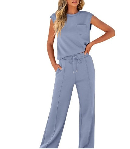 CYNTHIA | CAP SLEEVE TOP AND TROUSERS SET Bennet & Stone London