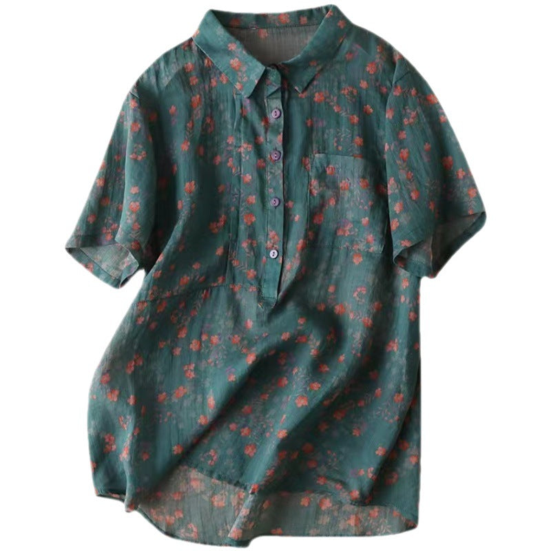 WINONA | FLORAL PRINT SHORT-SLEEVE BLOUSE Bennet & Stone London