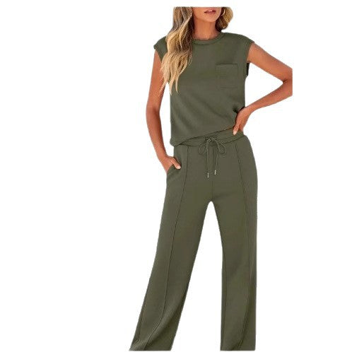 CYNTHIA | CAP SLEEVE TOP AND TROUSERS SET Bennet & Stone London