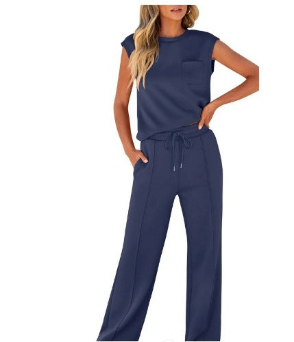 CYNTHIA | CAP SLEEVE TOP AND TROUSERS SET Bennet & Stone London