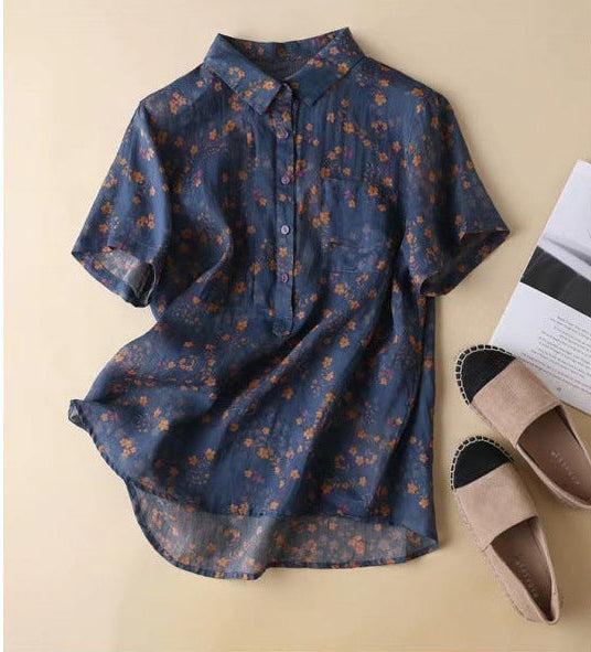 WINONA | FLORAL PRINT SHORT-SLEEVE BLOUSE Bennet & Stone London