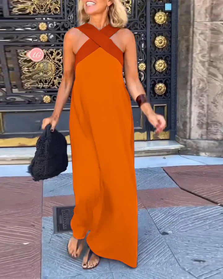 DELPHINE | DRESS WITH CROSSED CUT Bennet & Stone London