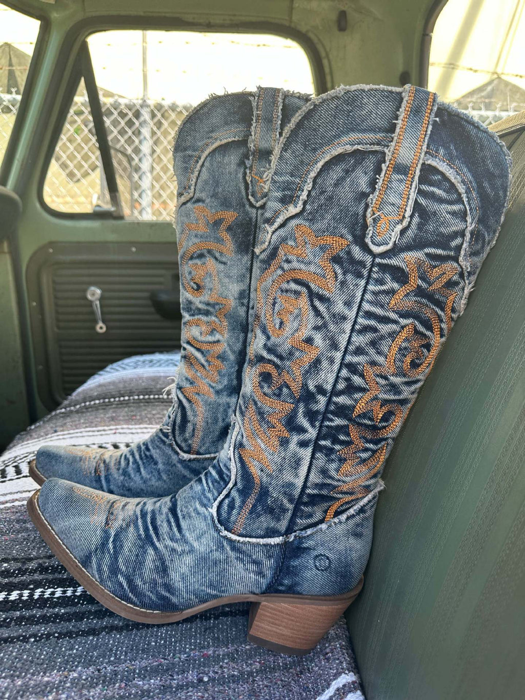 ELOISE | DENIM WESTERN COWBOY BOOTS Bennet & Stone London