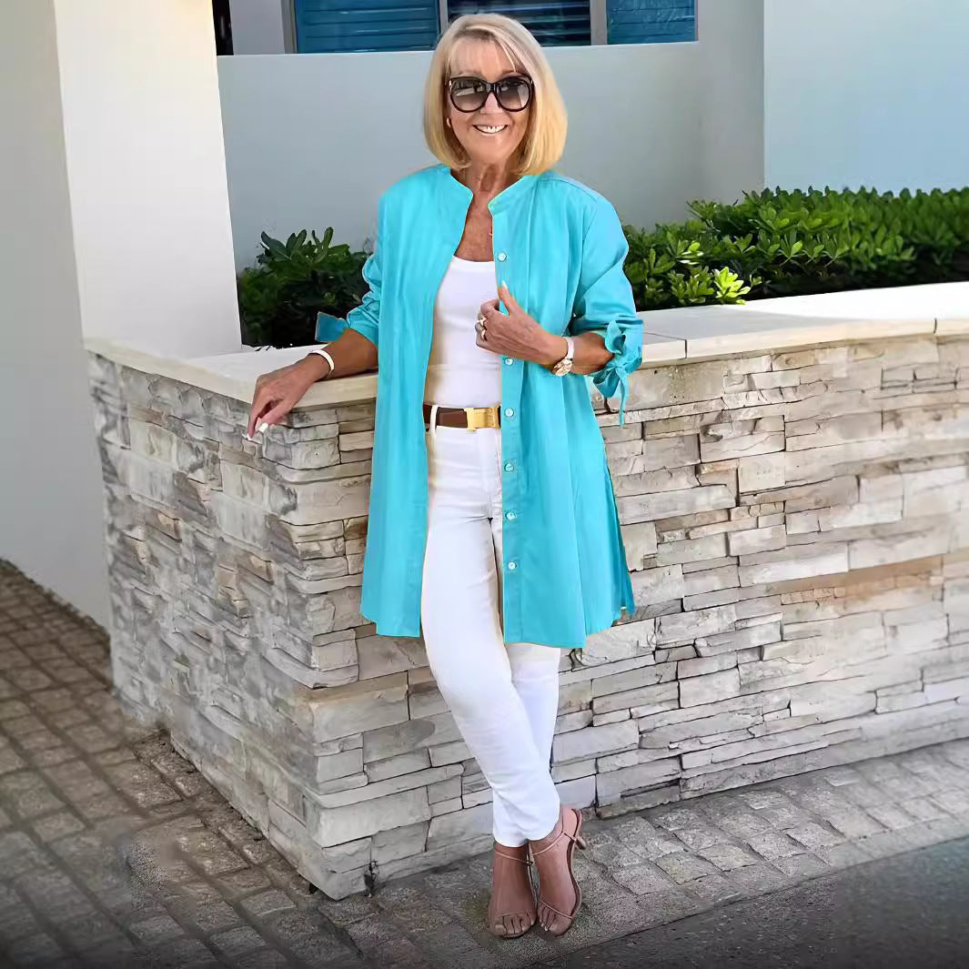 PRIMROSE | RELAXED FIT LONG-SLEEVE TUNIC BLOUSE Bennet & Stone London
