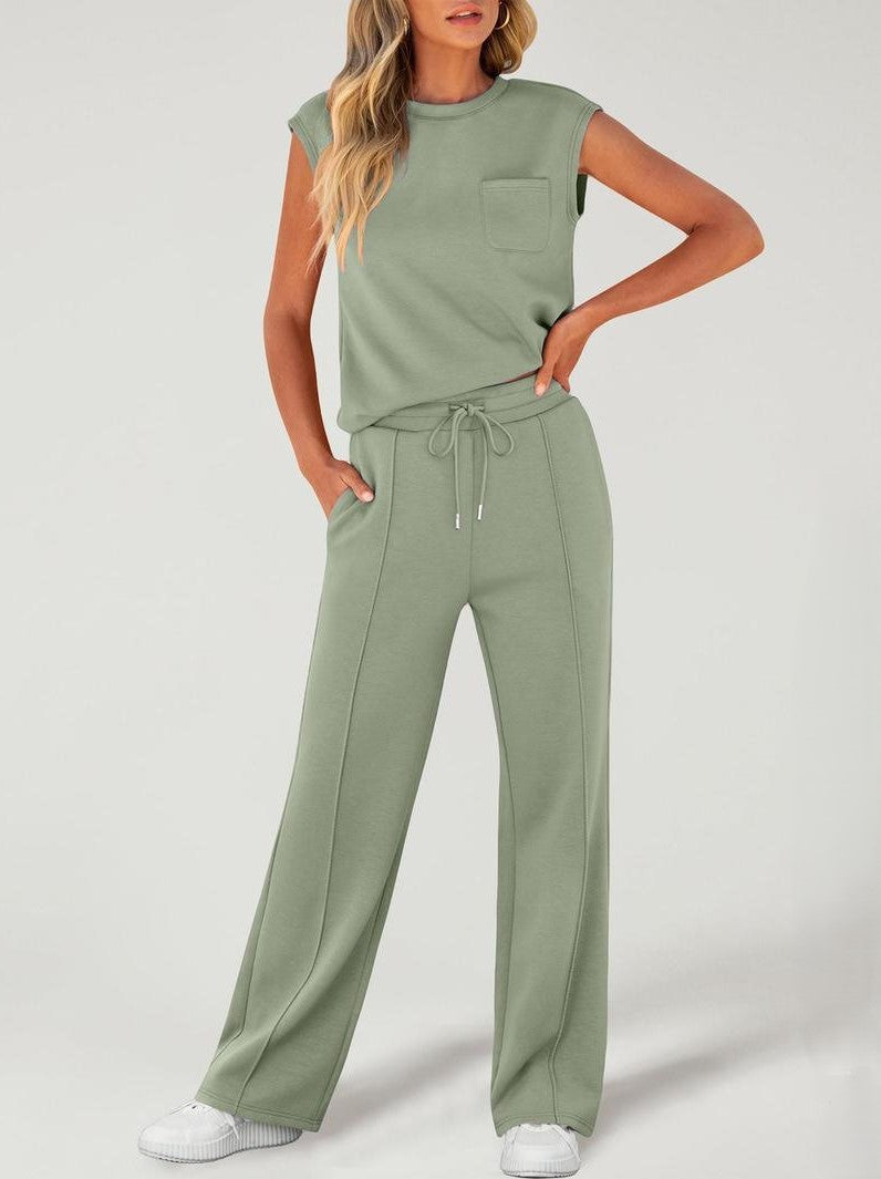 CYNTHIA | CAP SLEEVE TOP AND TROUSERS SET Bennet & Stone London
