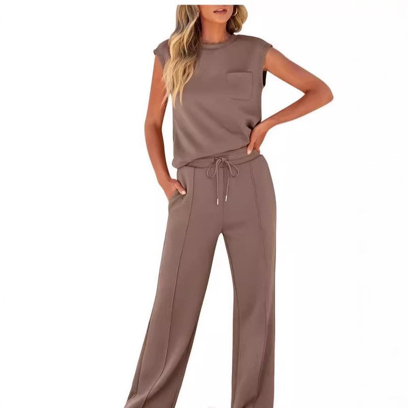 CYNTHIA | CAP SLEEVE TOP AND TROUSERS SET Bennet & Stone London