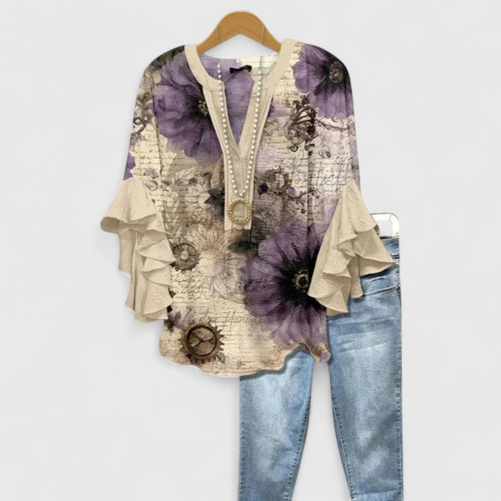 Aurelia – Ruffle Sleeve Statement Blouse Bennet & Stone London