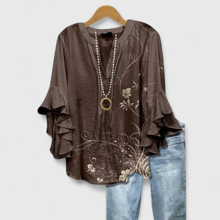 Aurelia – Ruffle Sleeve Statement Blouse Bennet & Stone London