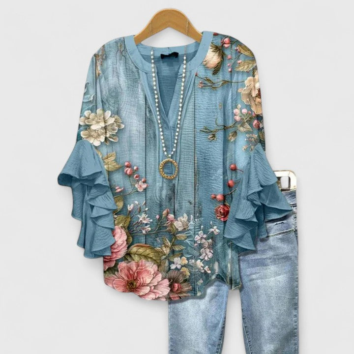 Aurelia – Ruffle Sleeve Statement Blouse Bennet & Stone London